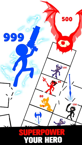 Stick Fight: Endless Battle (Стик Файт) [МОД: Много монет, Открытые уровни и Мега MOD] Screenshot 3