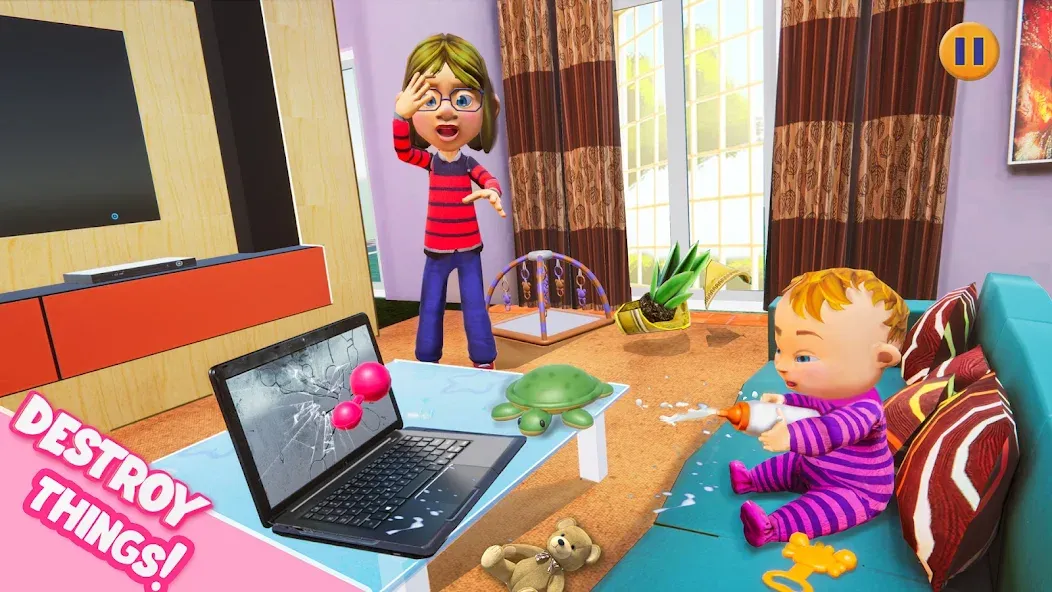 Virtual Baby Mother Simulator [МОД: Меню, Бесконечные монеты и Открытые уровни] Screenshot 4