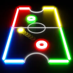Скачать Glow Hockey (Глоу Хоккей) [МОД: Много денег, Монет и Все открыто] | Взлом Glow Hockey на Андроид