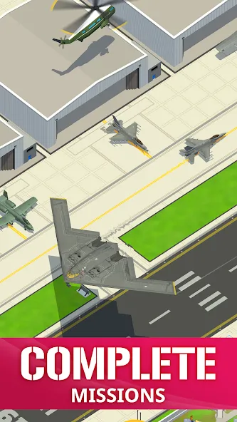 Idle Air Force Base (Айдл Эйр Форс Базе) [МОД: Меню, Бесконечные монеты и Открытые уровни] Screenshot 5