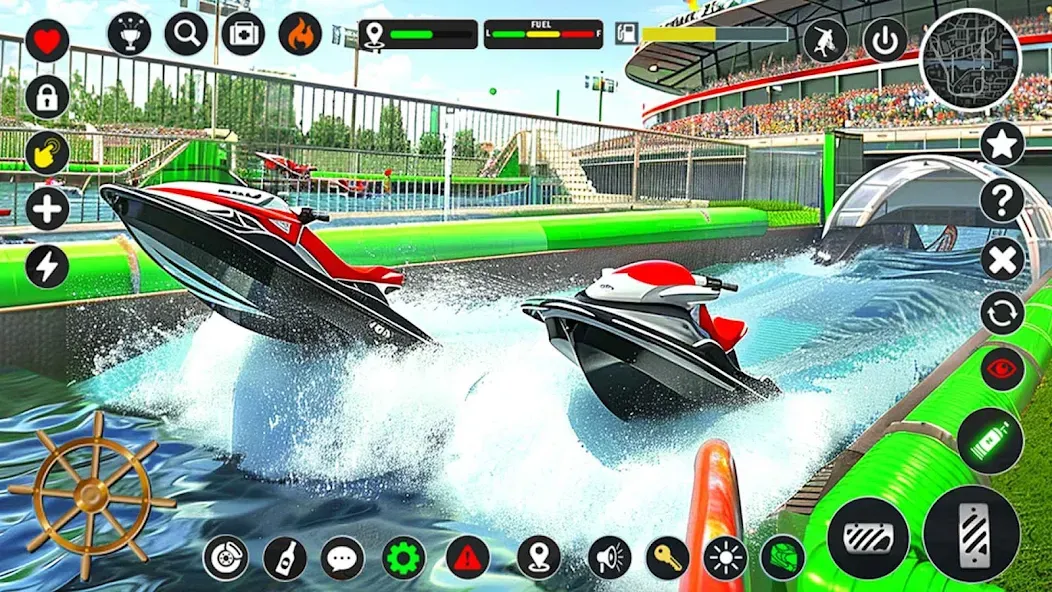Jetski Boat Racing: Boat Games (Джетски Гонки на лодках) [МОД: Много монет, Открытые уровни и Мега MOD] Screenshot 1