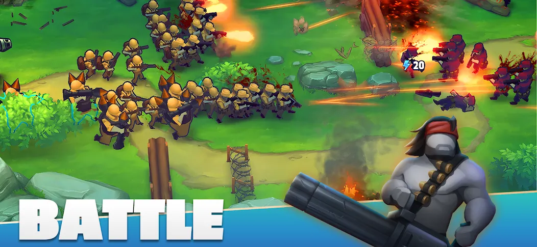 GUNS UP! Mobile War Strategy [МОД: Много монет, Открытые уровни и Мега MOD] Screenshot 1
