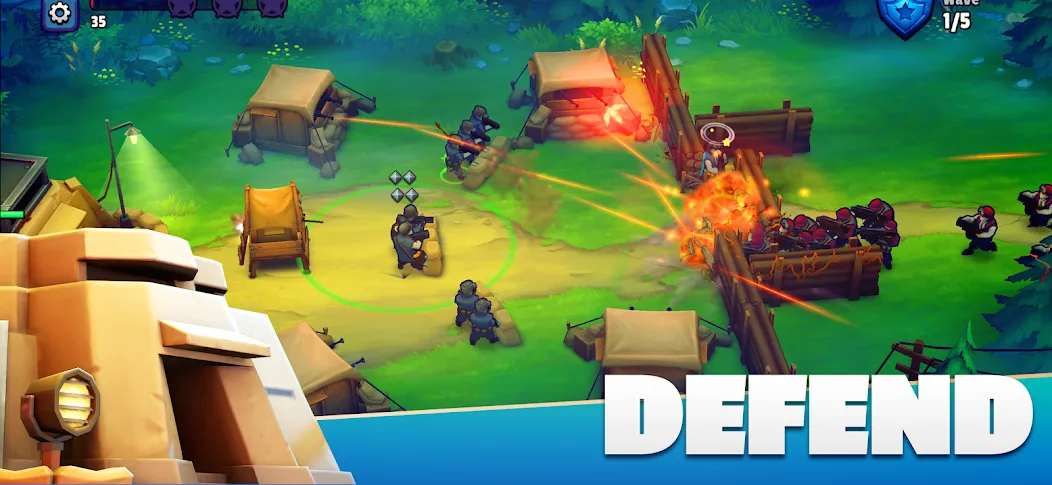 GUNS UP! Mobile War Strategy [МОД: Много монет, Открытые уровни и Мега MOD] Screenshot 5