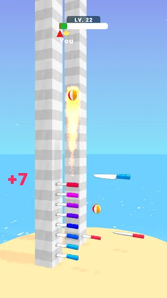 Ball Up: Knife Racing (Болл Ап) [МОД: Все открыто, Дополнительные деньги и Меню MOD] Screenshot 1