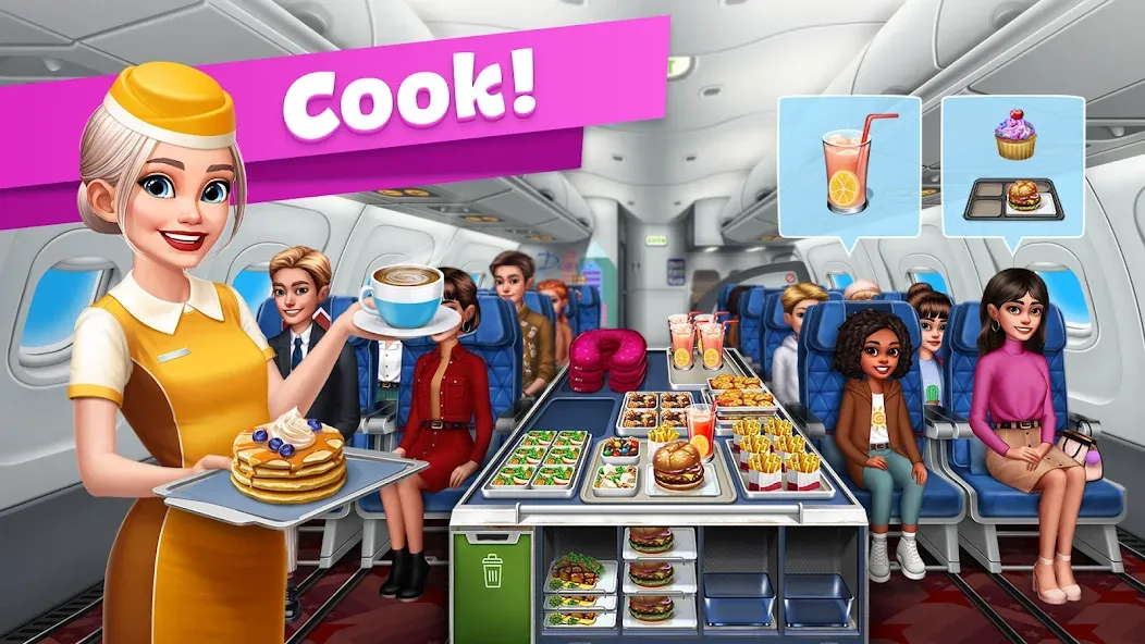 Airplane Chefs - Cooking Game (Эйрплейн Чефз) [МОД: Много денег, Монет и Все открыто] Screenshot 1