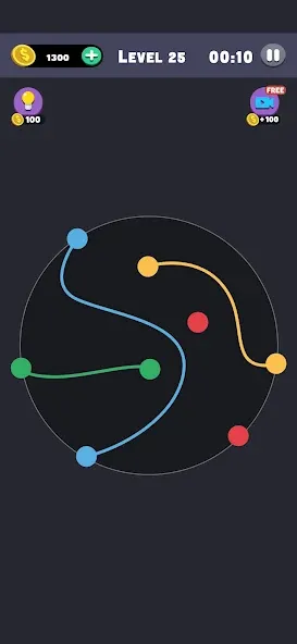 Same Color: Connect Two Dots (Сейм Колор Дот) [МОД: Много монет, Открытые уровни и Мега MOD] Screenshot 1