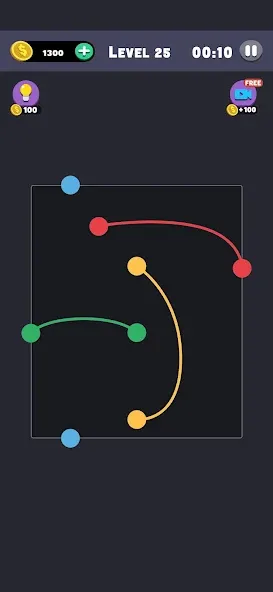 Same Color: Connect Two Dots (Сейм Колор Дот) [МОД: Много монет, Открытые уровни и Мега MOD] Screenshot 2