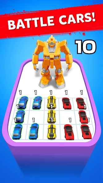 Robot Merge Master: Car Games (Мерж Батл Кар) [МОД: Много монет, Открытые уровни и Мега MOD] Screenshot 2