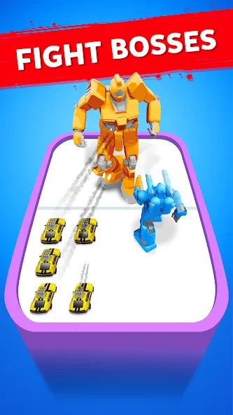 Robot Merge Master: Car Games (Мерж Батл Кар) [МОД: Много монет, Открытые уровни и Мега MOD] Screenshot 3