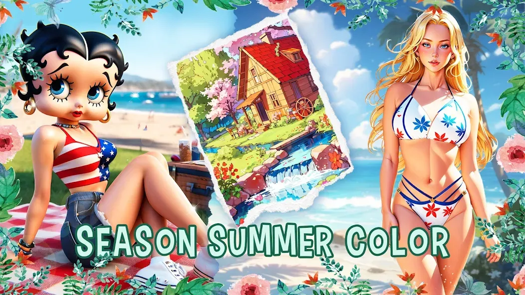 Season Summer Coloring Games [МОД: Много денег, Монет и Все открыто] Screenshot 5