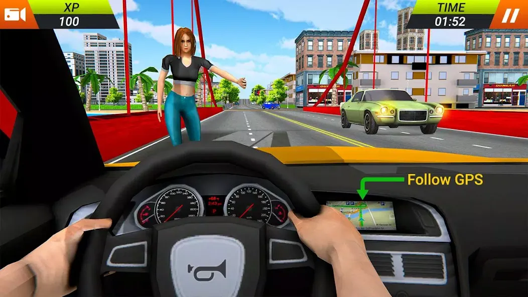 Modern Taxi Car Glory Driving [МОД: Меню, Бесконечные монеты и Открытые уровни] Screenshot 1