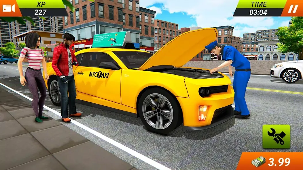 Modern Taxi Car Glory Driving [МОД: Меню, Бесконечные монеты и Открытые уровни] Screenshot 3