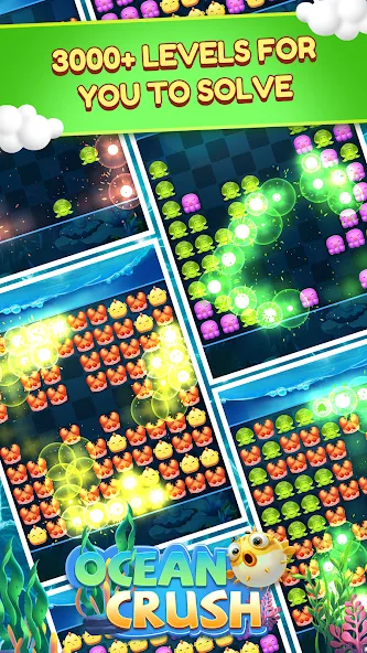 Ocean Crush-Matching Games (Оушен Краш) [МОД: Все открыто, Дополнительные деньги и Меню MOD] Screenshot 2