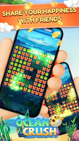 Ocean Crush-Matching Games (Оушен Краш) [МОД: Все открыто, Дополнительные деньги и Меню MOD] Screenshot 4