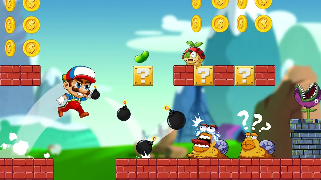 Super Bean Bros: Running Games (Супер Бин Приключение) [МОД: Деньги, Монеты и Меню MOD] Screenshot 1