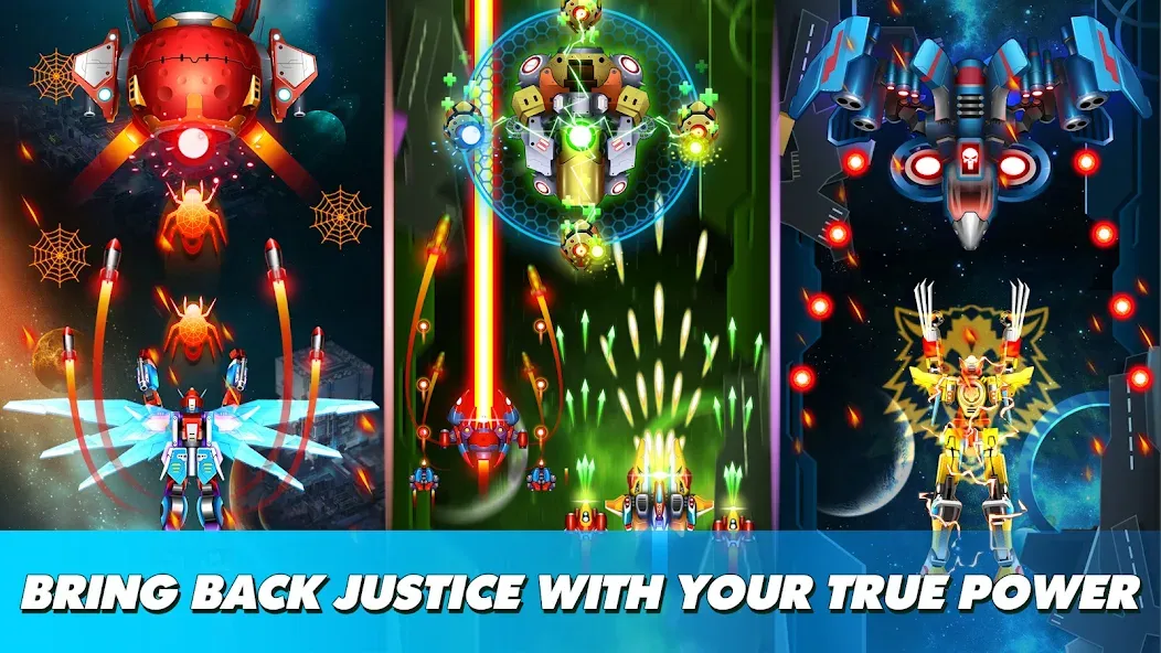 Thunder Fighter Superhero (Сандер Файтер) [МОД: Много денег, Монет и Все открыто] Screenshot 5
