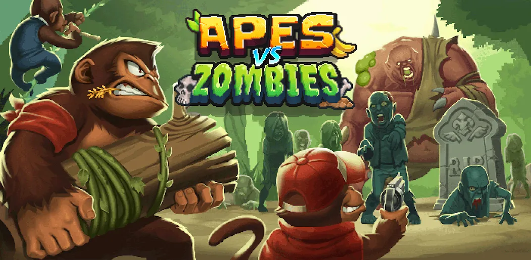 Apes vs. Zombies [МОД: Деньги, Монеты и Меню MOD] Screenshot 1