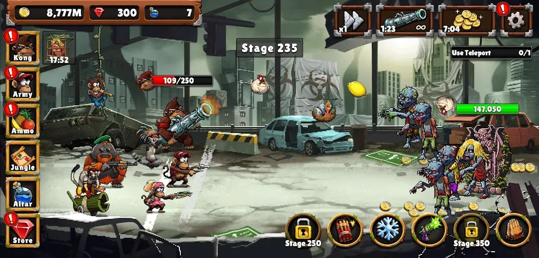 Apes vs. Zombies [МОД: Деньги, Монеты и Меню MOD] Screenshot 3