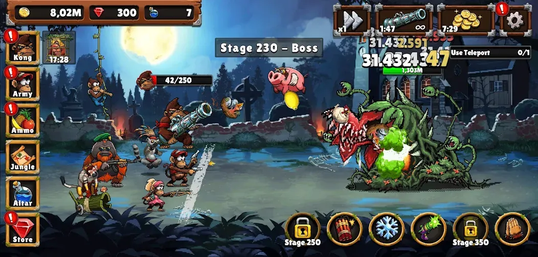 Apes vs. Zombies [МОД: Деньги, Монеты и Меню MOD] Screenshot 4