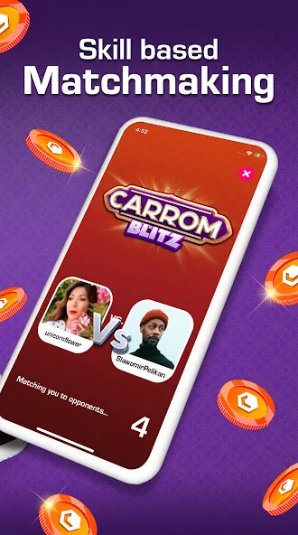 Carrom Blitz: Win Rewards (Карром Блиц) [МОД: Меню, Бесконечные монеты и Открытые уровни] Screenshot 2