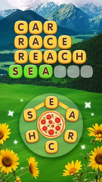Word Pizza - Word Games [МОД: Много монет, Открытые уровни и Мега MOD] Screenshot 1