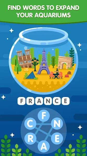 Word Search Sea: Word Puzzle [МОД: Меню, Бесконечные монеты и Открытые уровни] Screenshot 2
