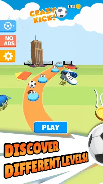 Crazy Kick! Fun Football game [МОД: Много денег, Монет и Все открыто] Screenshot 5