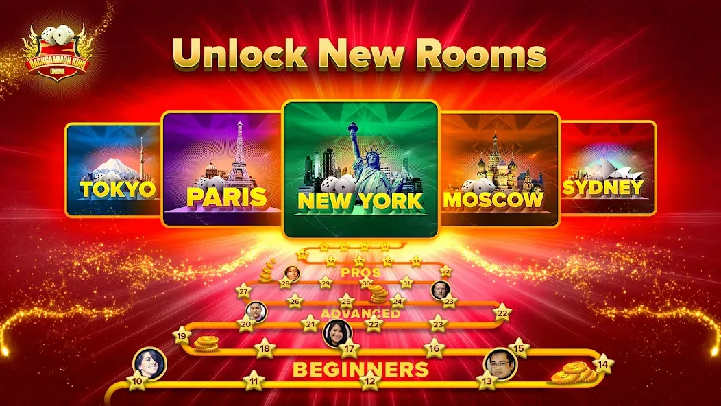 Backgammon King Online [МОД: Бесконечные деньги, Монеты и Мега MOD] Screenshot 4