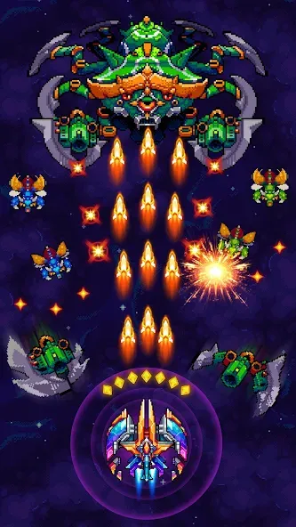 Galaxiga Arcade Shooting Game (Галаксига) [МОД: Меню, Бесконечные монеты и Открытые уровни] Screenshot 1