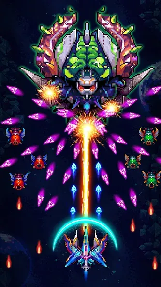 Galaxiga Arcade Shooting Game (Галаксига) [МОД: Меню, Бесконечные монеты и Открытые уровни] Screenshot 2