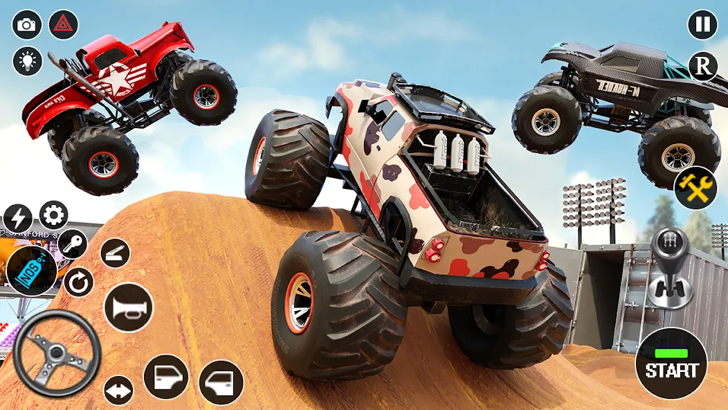 Fearless US Monster Truck Game (Фирлесс ЮЭС Монстер Трак Гейм) [МОД: Деньги, Монеты и Меню MOD] Screenshot 3