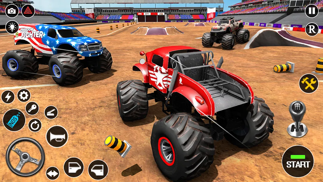 Fearless US Monster Truck Game (Фирлесс ЮЭС Монстер Трак Гейм) [МОД: Деньги, Монеты и Меню MOD] Screenshot 5