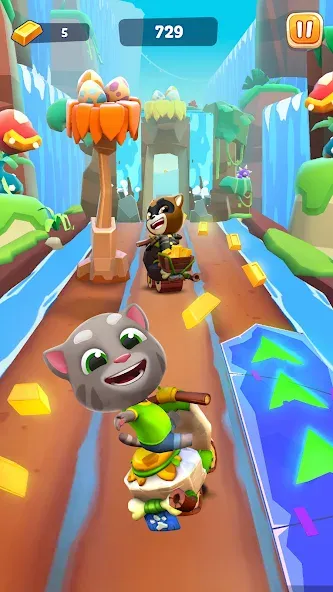 Talking Tom Time Rush [МОД: Меню, Бесконечные монеты и Открытые уровни] Screenshot 1