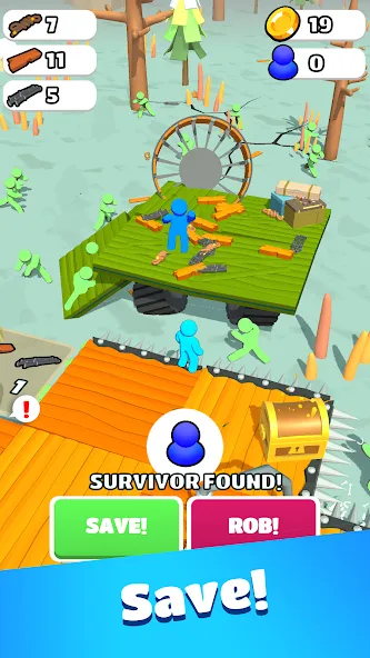 Zombie Raft (Зомби Рафт) [МОД: Меню, Бесконечные монеты и Открытые уровни] Screenshot 4