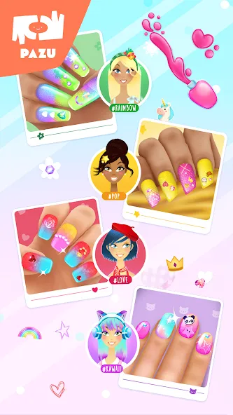 Girls Nail Salon - Kids Games [МОД: Бесконечные деньги, Монеты и Мега MOD] Screenshot 5