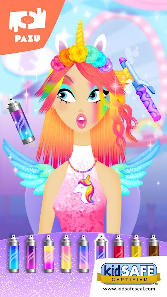 Girls Hair Salon Unicorn [МОД: Много монет, Открытые уровни и Мега MOD] Screenshot 1