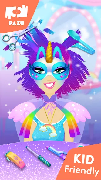 Girls Hair Salon Unicorn [МОД: Много монет, Открытые уровни и Мега MOD] Screenshot 3