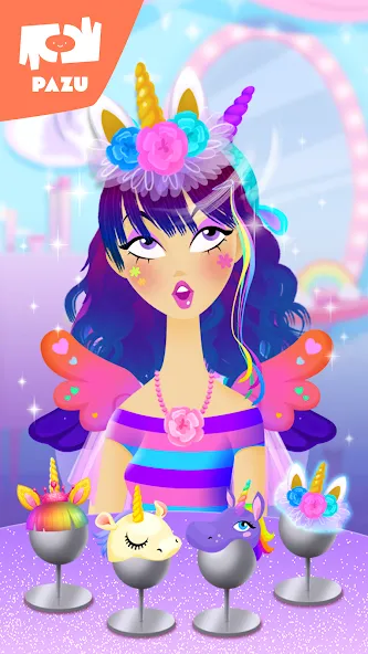 Girls Hair Salon Unicorn [МОД: Много монет, Открытые уровни и Мега MOD] Screenshot 5