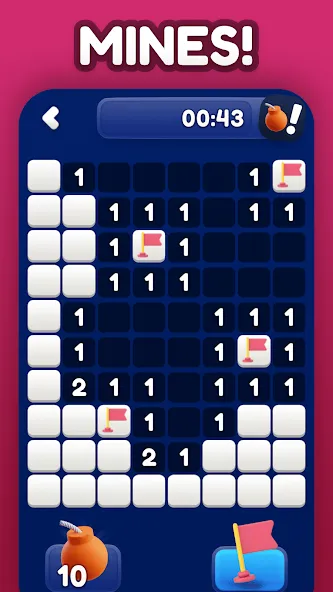 Minesweeper Bomb Mines Game (Майнсвипер разблокирует уровни Марка) [МОД: Много денег, Монет и Все открыто] Screenshot 1