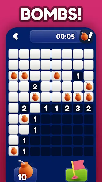 Minesweeper Bomb Mines Game (Майнсвипер разблокирует уровни Марка) [МОД: Много денег, Монет и Все открыто] Screenshot 3