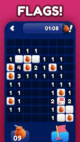 Minesweeper Bomb Mines Game (Майнсвипер разблокирует уровни Марка) [МОД: Много денег, Монет и Все открыто] Screenshot 4