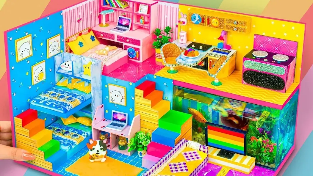 Girl Doll House Design Games (Дизайнерские игры для девочек Домик для кукол) [МОД: Много монет, Открытые уровни и Мега MOD] Screenshot 1