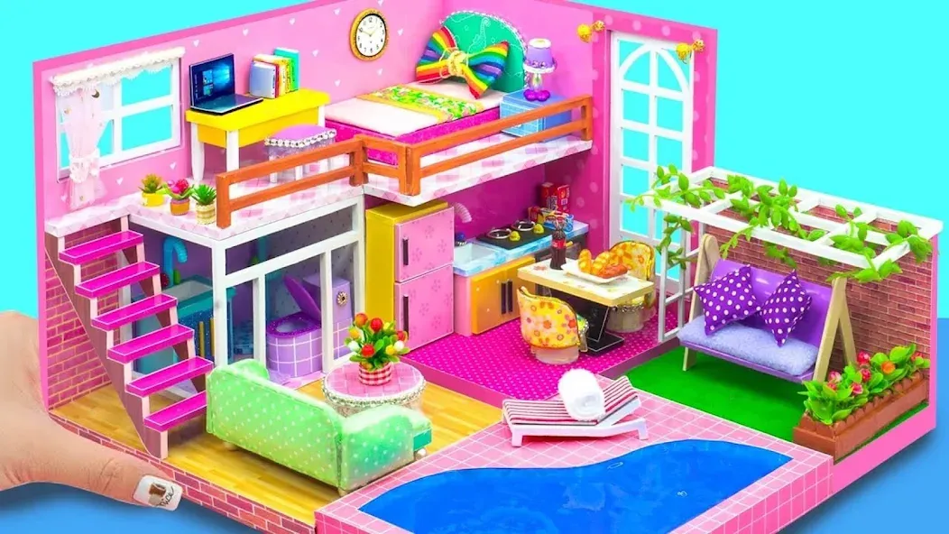 Girl Doll House Design Games (Дизайнерские игры для девочек Домик для кукол) [МОД: Много монет, Открытые уровни и Мега MOD] Screenshot 2