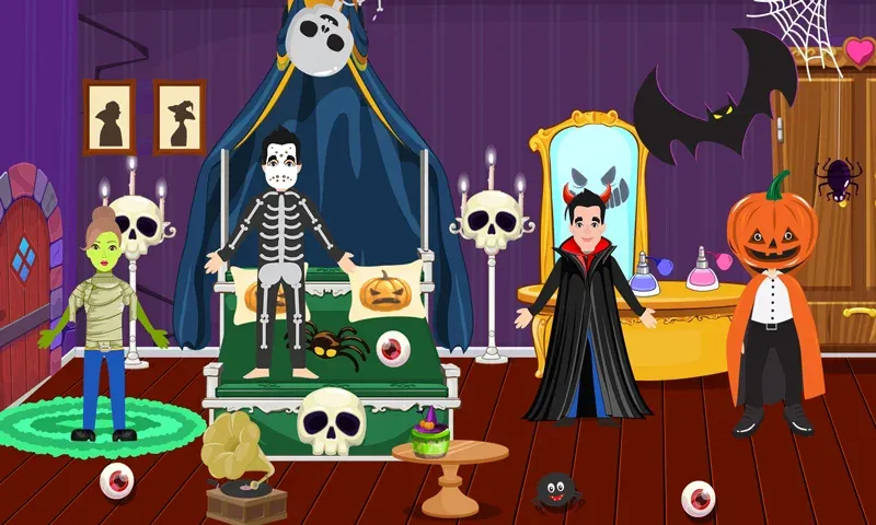 Pretend Play Halloween Party (Претендуй на Хэллоуинскую вечеринку) [МОД: Все открыто, Дополнительные деньги и Меню MOD] Screenshot 3