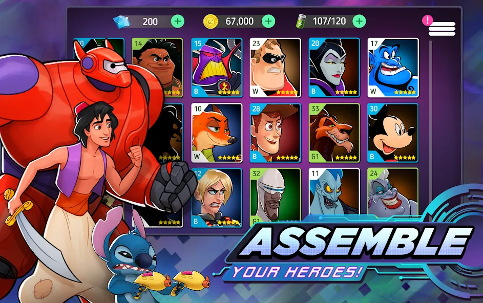 Disney Heroes: Battle Mode (Дисней Хироус) [МОД: Много денег, Монет и Все открыто] Screenshot 3