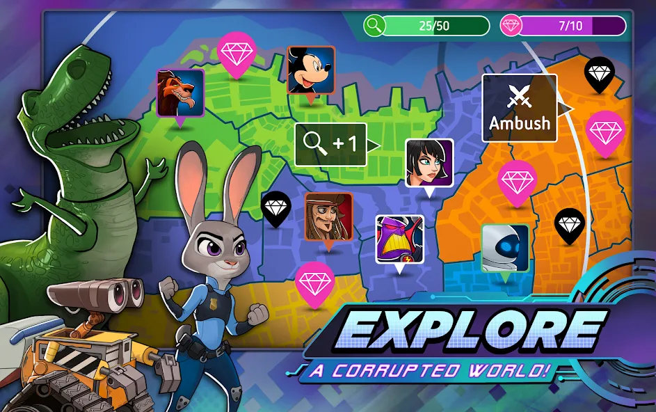 Disney Heroes: Battle Mode (Дисней Хироус) [МОД: Много денег, Монет и Все открыто] Screenshot 5