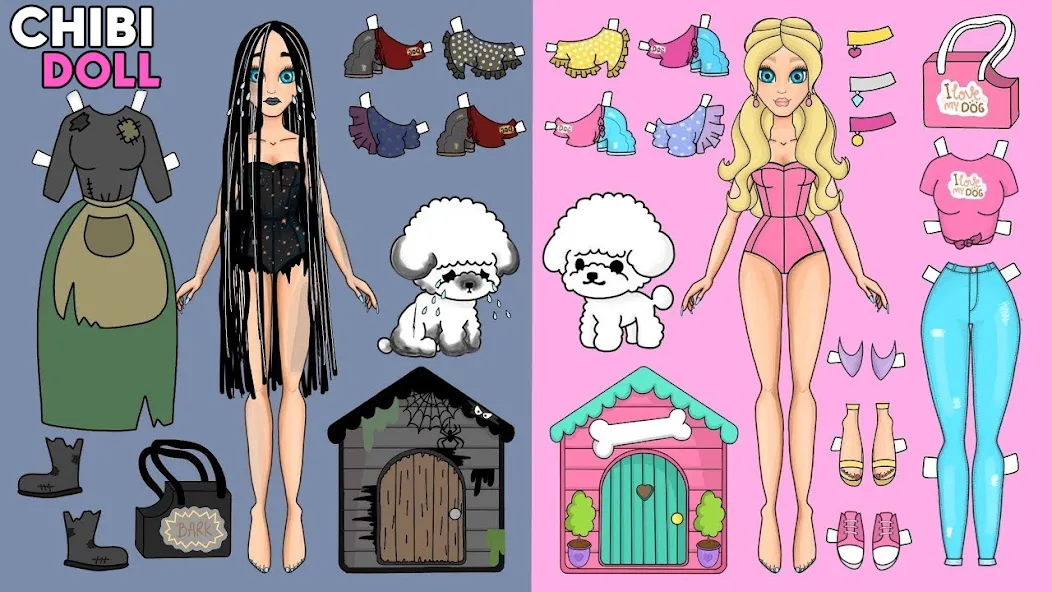 Chibi Dolls Dress Up Games (Чиби Куклы Игра в Одевание) [МОД: Бесконечные деньги, Монеты и Мега MOD] Screenshot 5