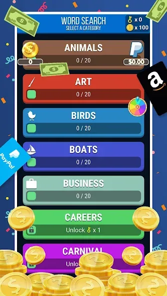 Make Money: Word Search (Мейк Мани) [МОД: Бесконечные деньги, Монеты и Мега MOD] Screenshot 1