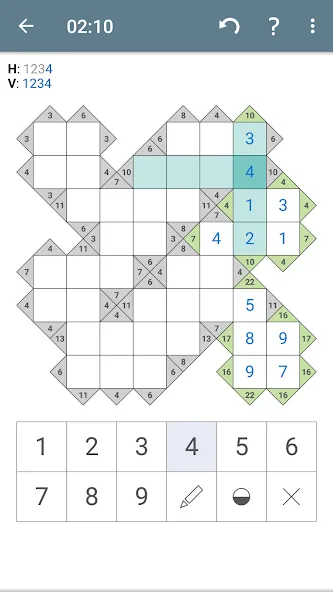 Kakuro (Cross Sums) [МОД: Все открыто, Дополнительные деньги и Меню MOD] Screenshot 2