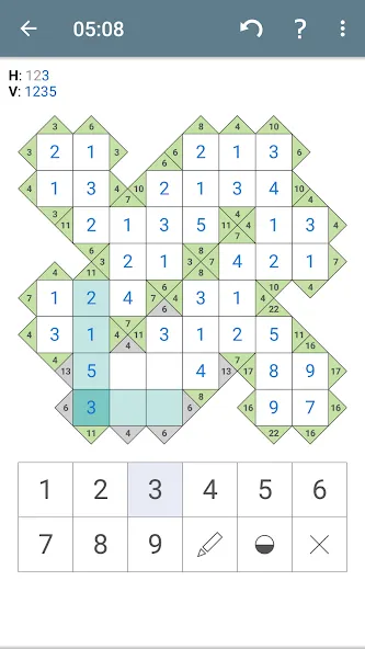 Kakuro (Cross Sums) [МОД: Все открыто, Дополнительные деньги и Меню MOD] Screenshot 5